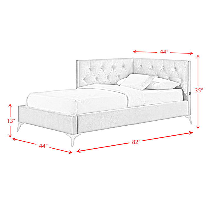 Amberley UPH Corner Bed with LED and USB - Venta Furnishings (San Antonio,TX)