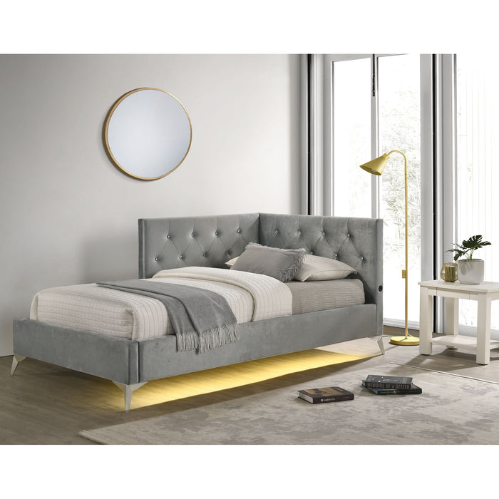 Amberley UPH Corner Bed with LED and USB - Venta Furnishings (San Antonio,TX)