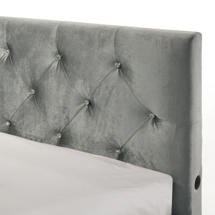 Amberley UPH Corner Bed with LED and USB - Venta Furnishings (San Antonio,TX)
