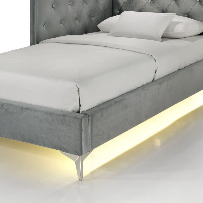 Amberley UPH Corner Bed with LED and USB - Venta Furnishings (San Antonio,TX)