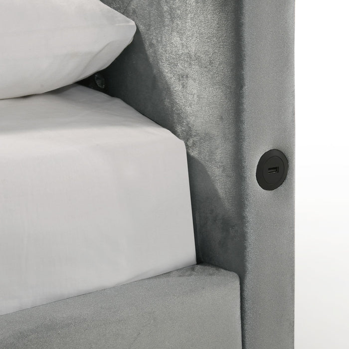 Amberley UPH Corner Bed with LED and USB - Venta Furnishings (San Antonio,TX)