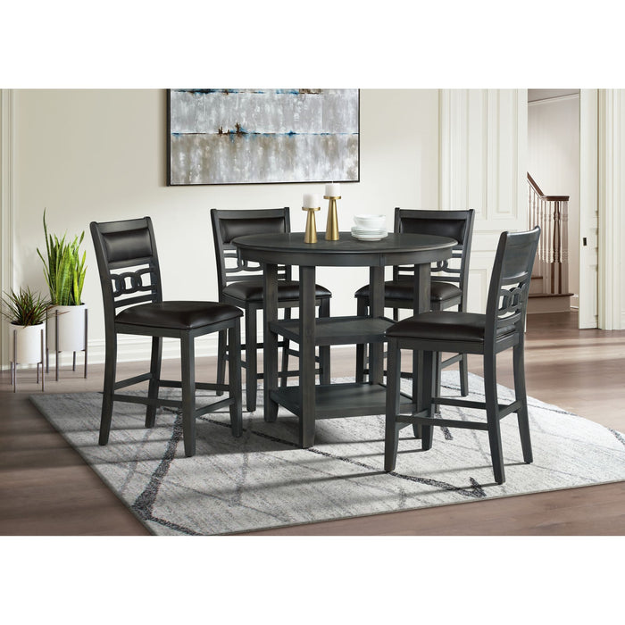 Amherst Counter Height Dining Set in Grey-Table & Four PU Chairs - Venta Furnishings (San Antonio,TX)