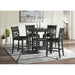 Amherst Counter Height Dining Set in Grey-Table & Four PU Chairs - Venta Furnishings (San Antonio,TX)