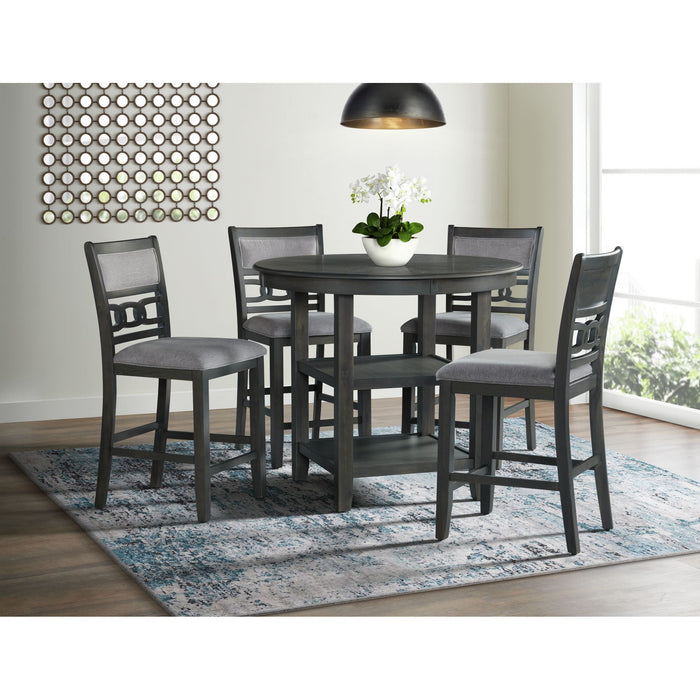 Amherst Counter Height Dining Set in Grey-Table & Four PU Chairs - Venta Furnishings (San Antonio,TX)
