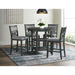 Amherst Counter Height Dining Set in Grey-Table & Four PU Chairs - Venta Furnishings (San Antonio,TX)