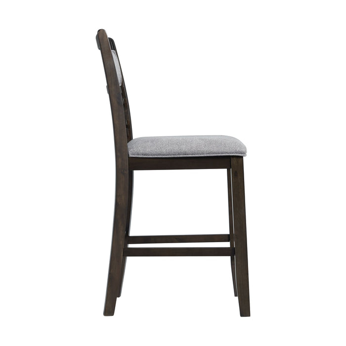Amherst Counter Side Chair W/Fabric Cushion Dark Finish (2 Per Pack) - Venta Furnishings (San Antonio,TX)