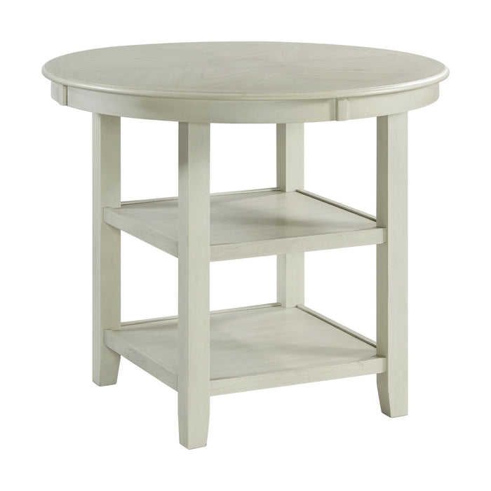 Amherst Counter Table w/Wood Leg White Finish - Venta Furnishings (San Antonio,TX)