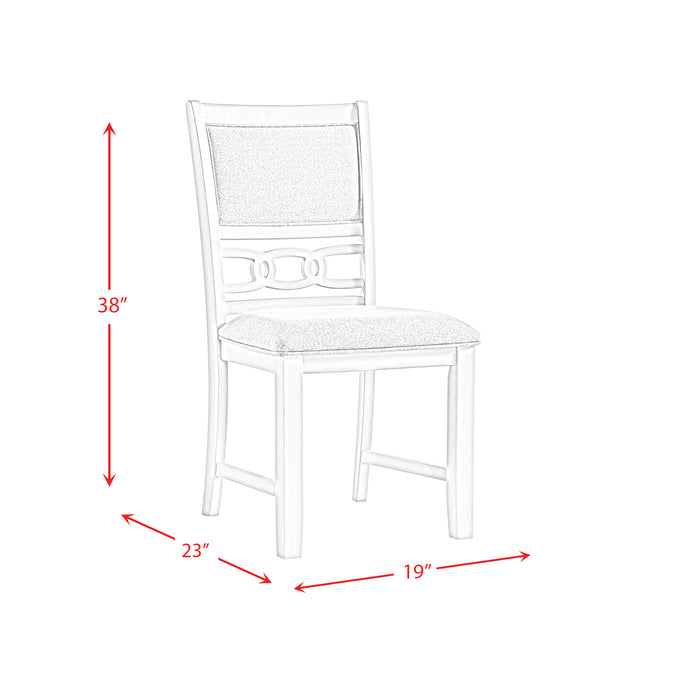 Amherst Dining Side Chair W/PU Cushion Side Stretcher Dark Finish (2 Per Pack) - Venta Furnishings (San Antonio,TX)