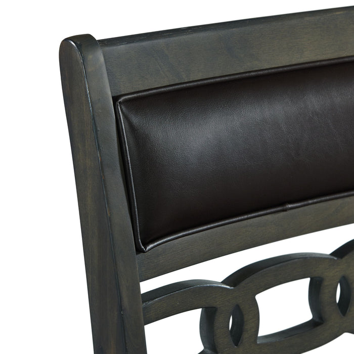 Amherst Counter Height Dining Set in Grey-Table & Four PU Chairs - Venta Furnishings (San Antonio,TX)
