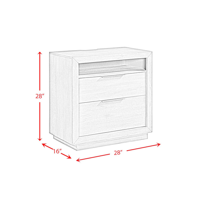 Arcadia 2-Drawer Nightstand with USB in Grey - Venta Furnishings (San Antonio,TX)