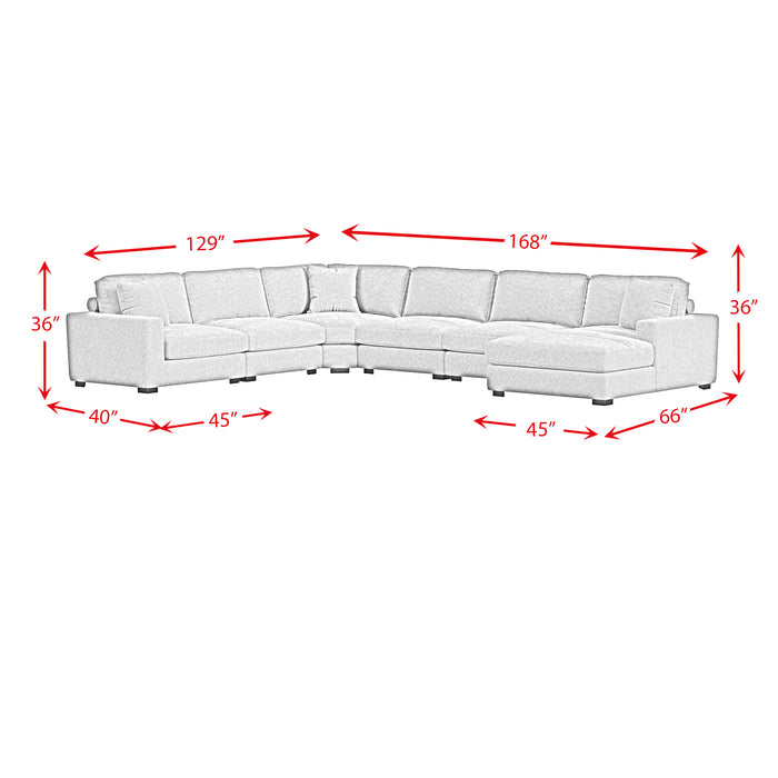 Arizona 7PC Sectional Set with RHF Chaise in Steno Black