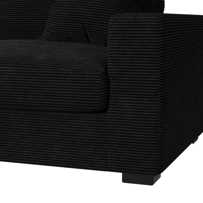 Arizona 6PC Sectional Set with LHF Chaise in Steno Black