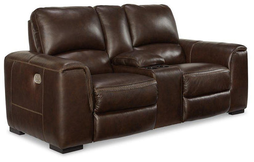 Alessandro Power Reclining Loveseat with Console - Venta Furnishings (San Antonio,TX)