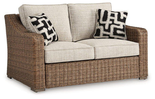 Beachcroft Outdoor Loveseat with Cushion - Venta Furnishings (San Antonio,TX)