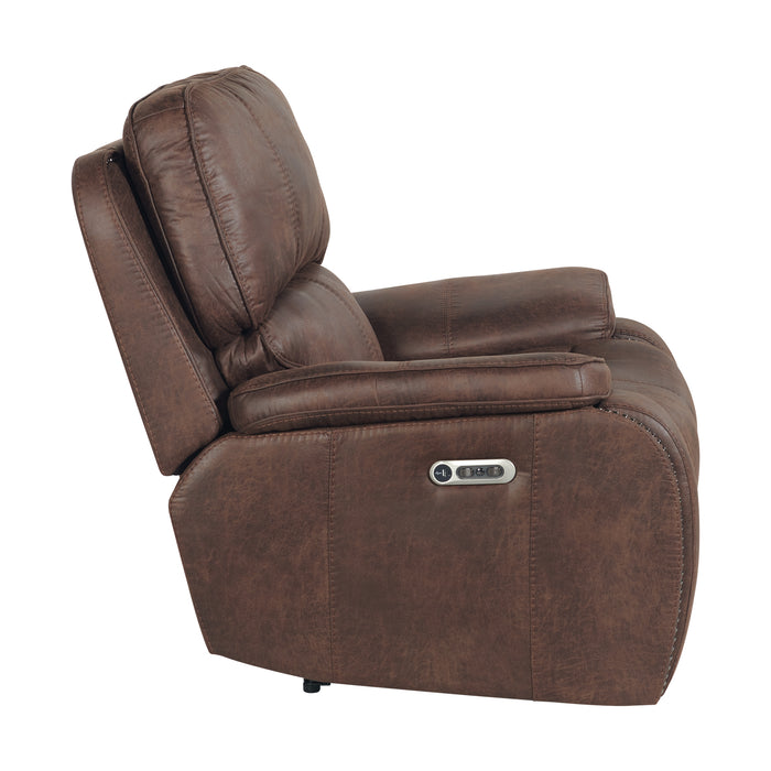 Atlantis Power Motion Recliner with Power Head Recliner in Heritage Brown