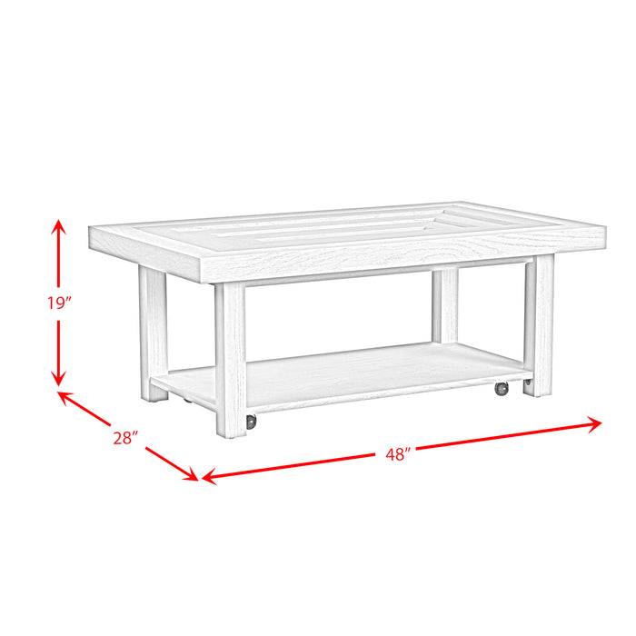 Avalanche 3PC Occasional Table Set in Antique White-Coffee Table, End Table & Sofa Table - Venta Furnishings (San Antonio,TX)