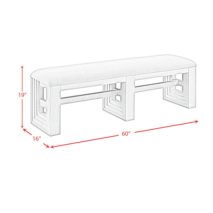 Avalanche Dining Bench in Antique White - Venta Furnishings (San Antonio,TX)
