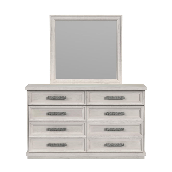 Avalanche Dresser and Mirror Set in Antique White - Venta Furnishings (San Antonio,TX)