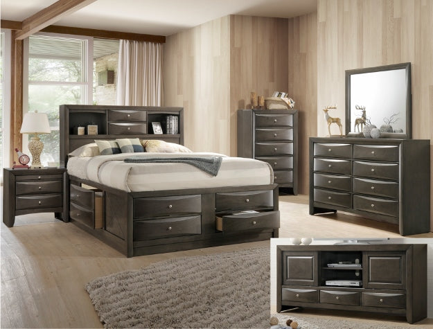 EMILY KING CAPTAINS BED HB/FB GREY