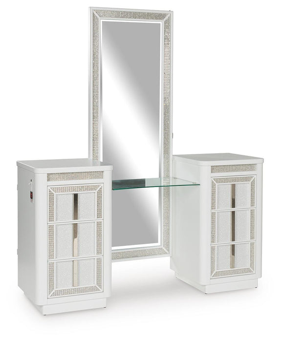 Chalanna Vanity with Mirror - Venta Furnishings (San Antonio,TX)