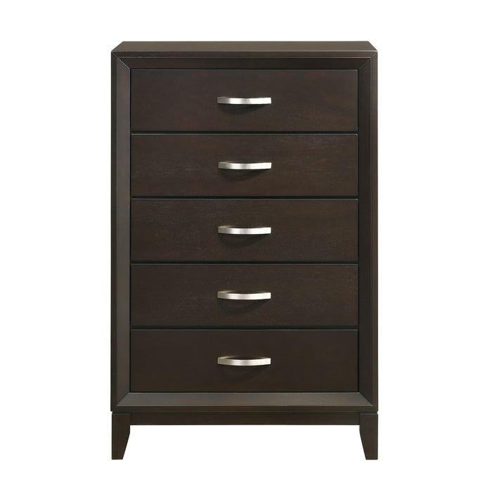 Beaumont 5-Drawer Chest in Merlot - Venta Furnishings (San Antonio,TX)