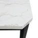 Francesca White Marble Rectangular 5PC Dining Set-Table & Four Grey PU Chairs - Venta Furnishings (San Antonio,TX)