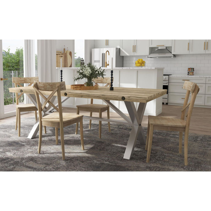 (D680-31) Callista- Rectangular Table- Beach/Natural Metal