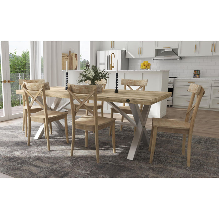 (D680-31) Callista- Rectangular Table- Beach/Natural Metal