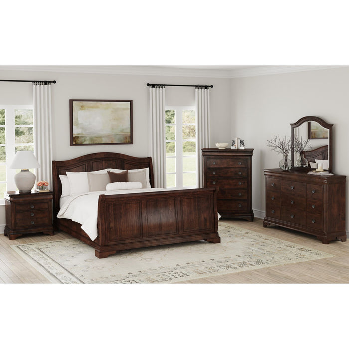 Cameron Cherry Dresser & Mirror Set - Venta Furnishings (San Antonio,TX)