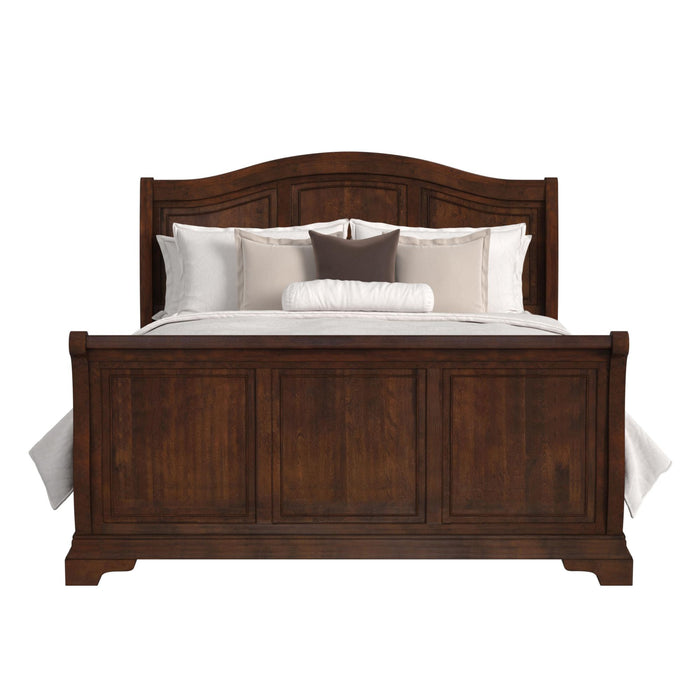 Cameron Cherry Sleigh Bed - Venta Furnishings (San Antonio,TX)