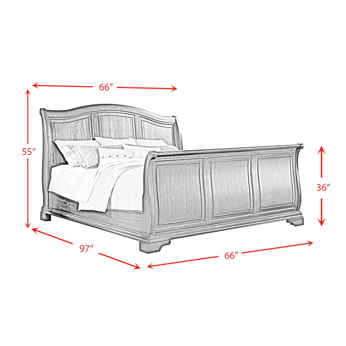 Cameron Cherry Sleigh Bed - Venta Furnishings (San Antonio,TX)