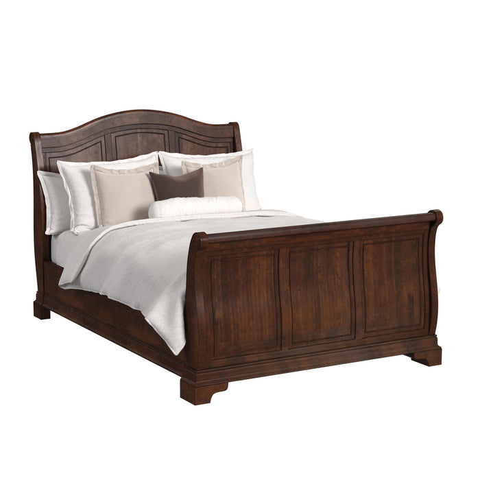 Cameron Cherry Sleigh Bed - Venta Furnishings (San Antonio,TX)