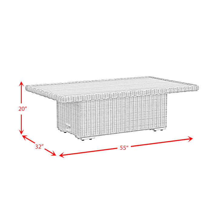 Carmona 6PC Conversion Set in Natural and Olefin Beige with Ottoman