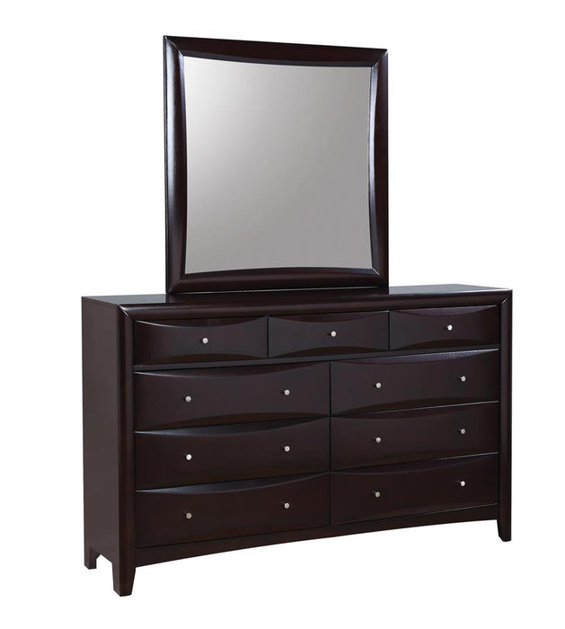 Phoenix Square Dresser Mirror Deep Cappuccino