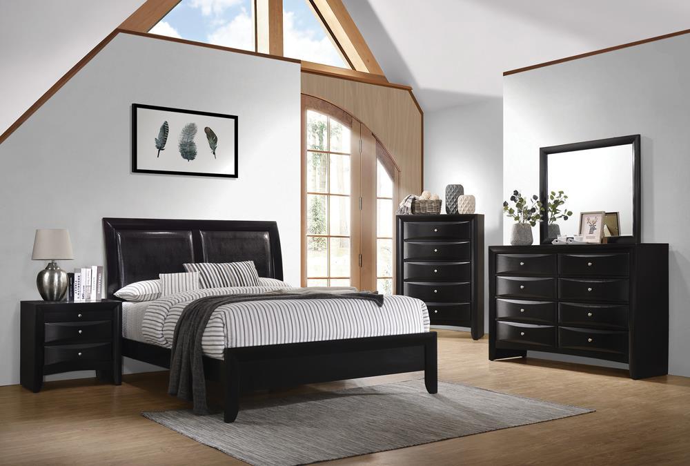 Briana Queen Upholstered Panel Bed Black - Venta Furnishings (San Antonio,TX)