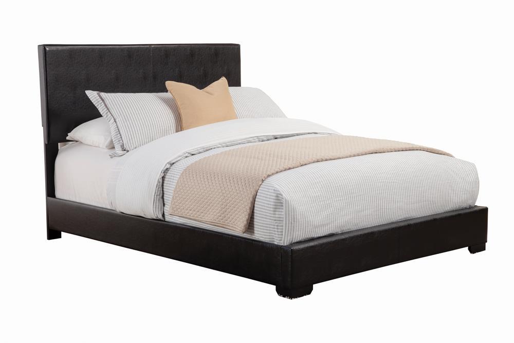 Conner Queen Upholstered Panel Bed Black - Venta Furnishings (San Antonio,TX)