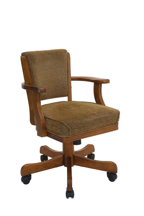 Mitchell Upholstered Game Chair Olive-brown and Amber - Venta Furnishings (San Antonio,TX)