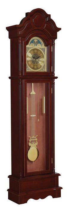 Diggory Grandfather Clock Brown Red and Clear - Venta Furnishings (San Antonio,TX)