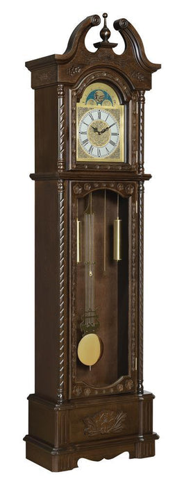 Cedric Grandfather Clock with Chime Golden Brown - Venta Furnishings (San Antonio,TX)
