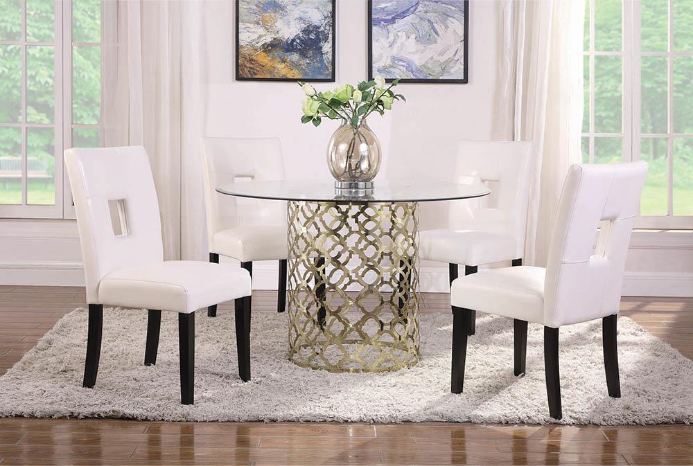 Shannon Open Back Upholstered Dining Chairs White (Set of 2) - Venta Furnishings (San Antonio,TX)