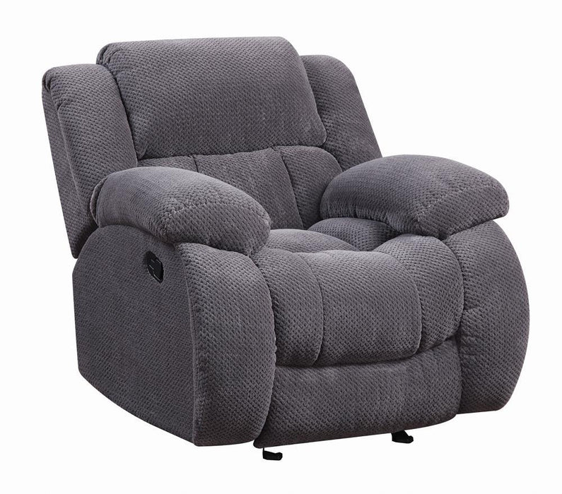 Weissman Upholstered Glider Recliner Charcoal - Venta Furnishings (San Antonio,TX)