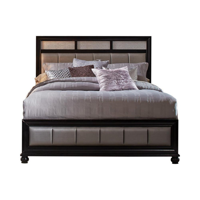 Barzini California King Upholstered Bed Black and Grey - Venta Furnishings (San Antonio,TX)