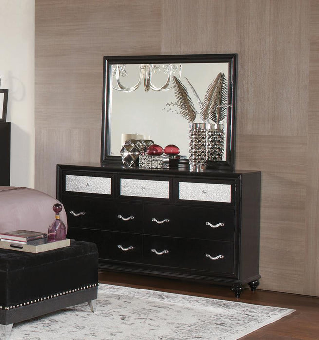 Barzini Rectangular Dresser Mirror Black - Venta Furnishings (San Antonio,TX)