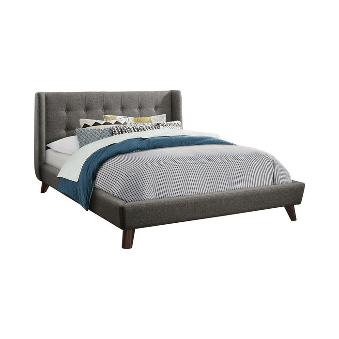 Carrington Button Tufted California King Bed Grey - Venta Furnishings (San Antonio,TX)