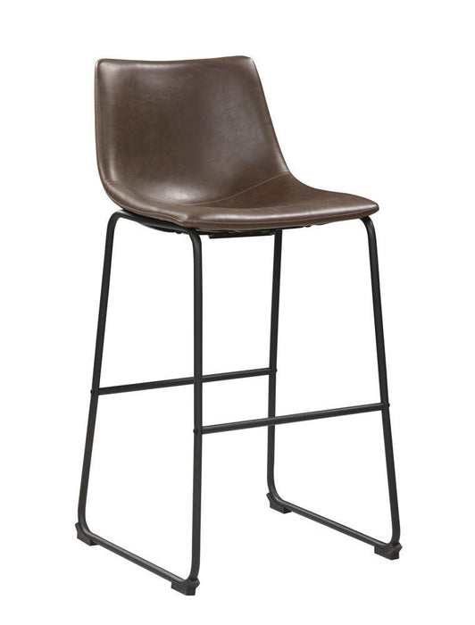 Michelle Armless Bar Stools Two-tone Brown and Black (Set of 2) - Venta Furnishings (San Antonio,TX)