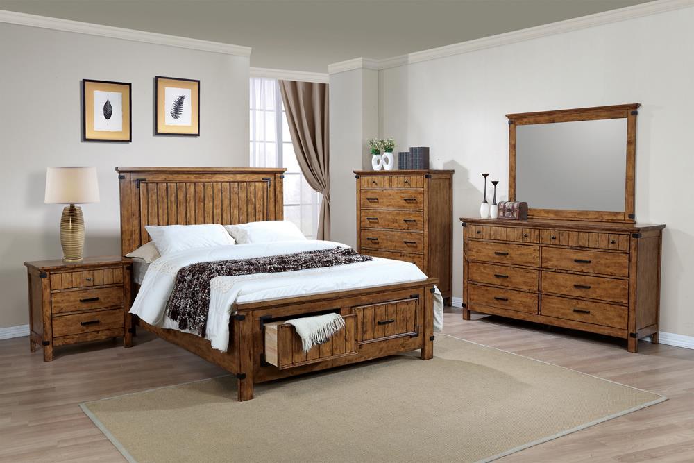 Brenner Full Storage Bed Rustic Honey - Venta Furnishings (San Antonio,TX)