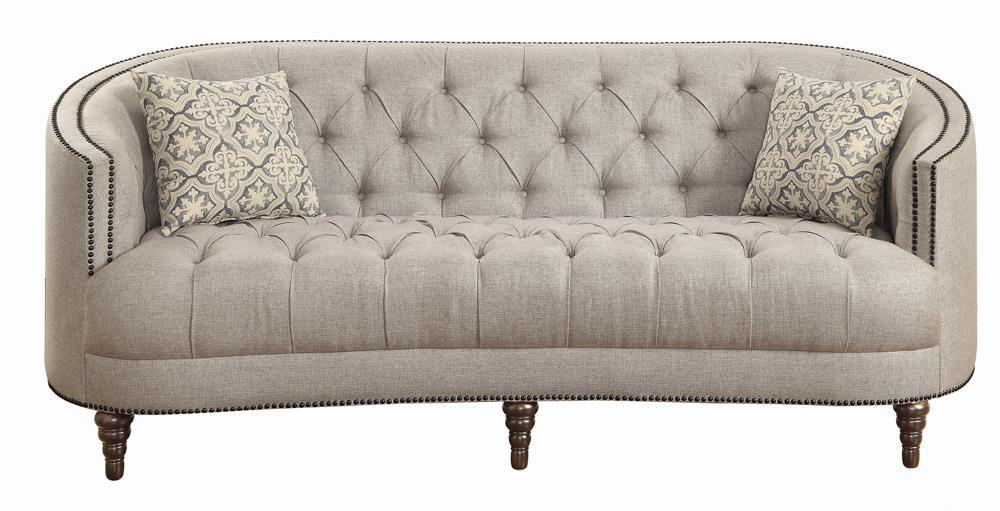 Avonlea Sloped Arm Upholstered Sofa Trim Grey - Venta Furnishings (San Antonio,TX)