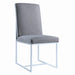Mackinnon Upholstered Side Chairs Grey and Chrome (Set of 2) - Venta Furnishings (San Antonio,TX)