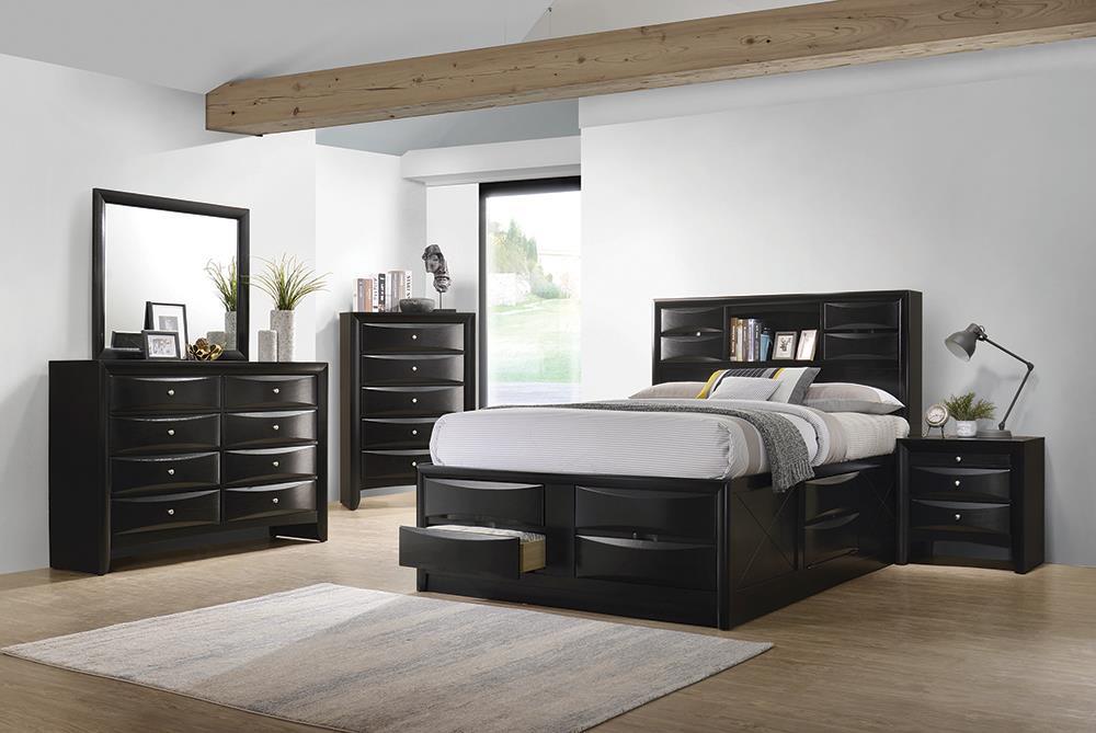 Briana Eastern King Platform Storage Bed Black