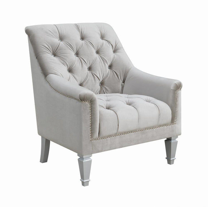 Avonlea Sloped Arm Tufted Chair Grey - Venta Furnishings (San Antonio,TX)